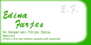 edina furjes business card