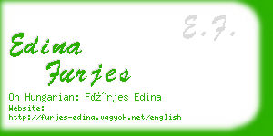 edina furjes business card